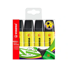 Marcador fluorescente .stabilo 70 amarelo pack 4 un