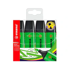 Marcador fluorescente stabilo 70 verde pack 4 un.