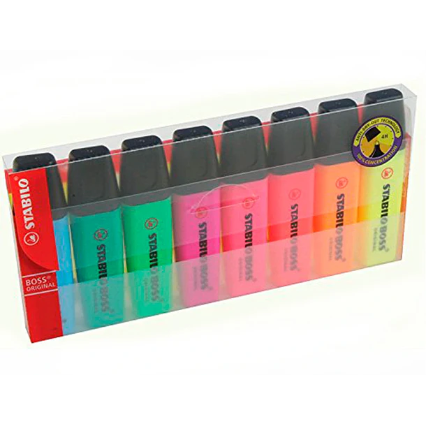  Marcador fluorescente stabilo 70 pack 8 un. cores sortidas 3