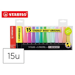 Marcador fluorescente stabilo 70 pack  15un. sortidas