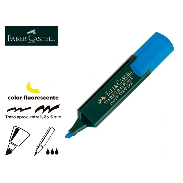  Marcador fluorescente faber 48-44 azul. cx 10 un 1