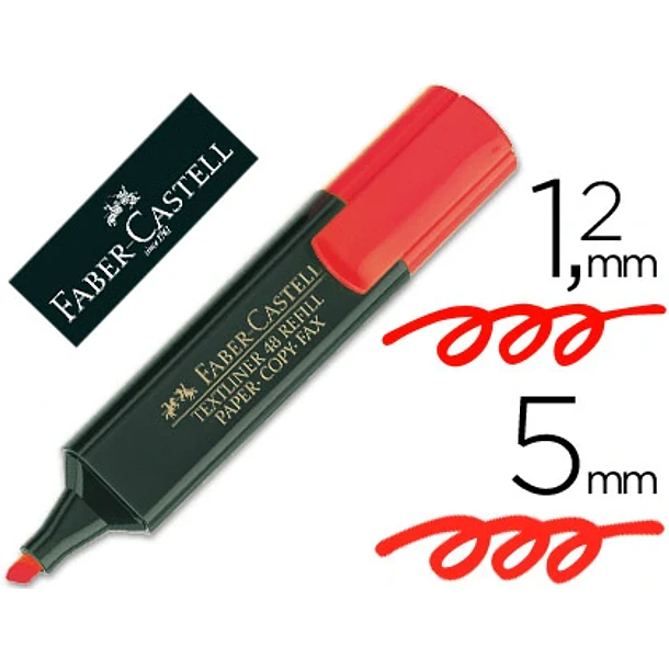    Marcador faber fluorescente 48-21 vermelho cx 10 un 1