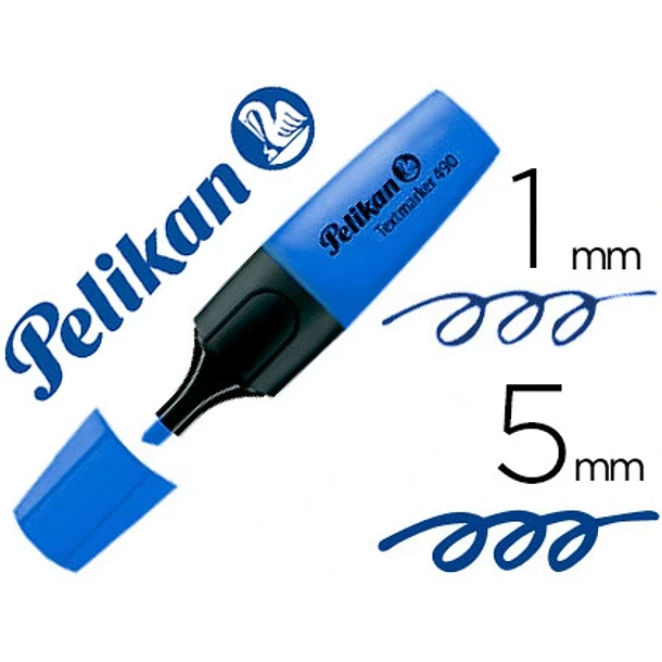   Marcador fluorescente pelikan  490 azul cx 10 un 