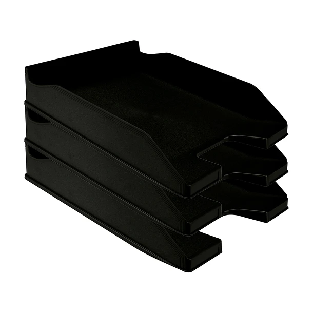 Tabuleiro secretaria  plastico preto opaco 6 un. 2