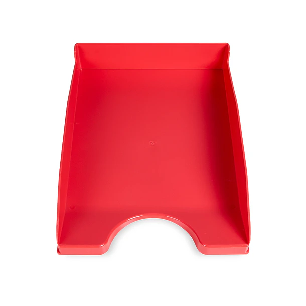 Tabuleiro secretaria plastico vermelho opaco 6 un. 2