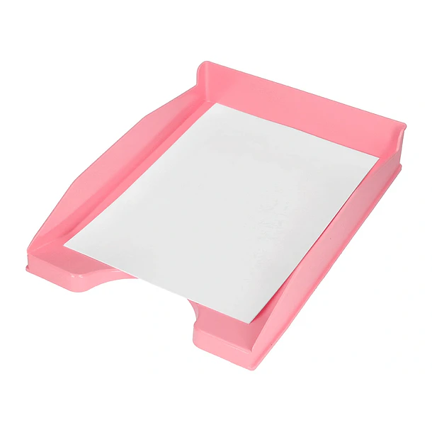 Tabuleiro secretaria plastico rosa pastel opaco 3