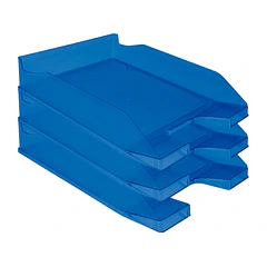 Tabuleiro secretaria  plastico azul transparente 6 un