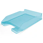 Tabuleiro secretaria  plastico turquesa transparente 6un 2