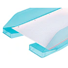 Tabuleiro secretaria  plastico turquesa transparente 6un 3