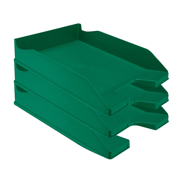 Tabuleiro secretaria plastico verde opaco. 1