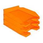 Tabuleiro secretaria plastico laranja transparente 6 un 1