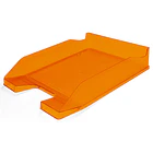Tabuleiro secretaria plastico laranja transparente 6 un 2