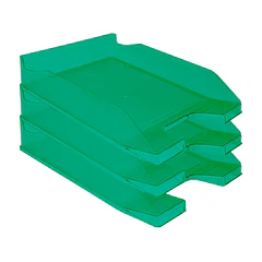 Tabuleiro secretaria plastico verde transparente 6 un