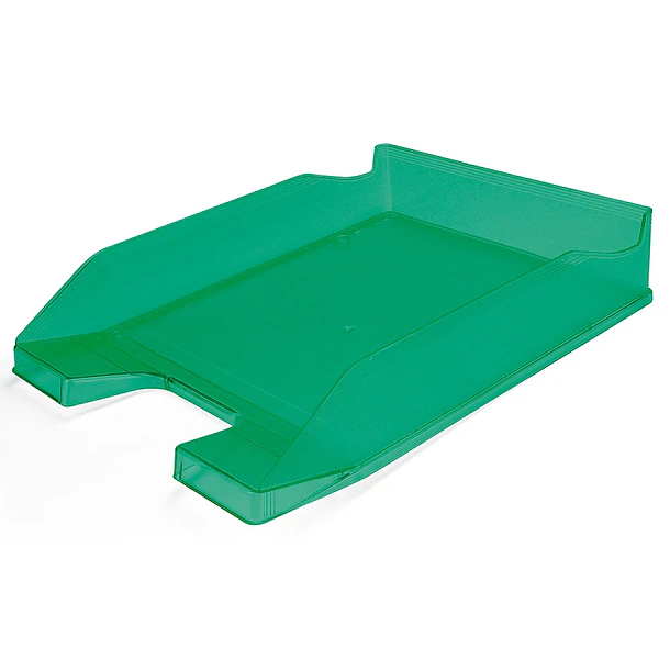 Tabuleiro secretaria plastico verde transparente 6 un 2