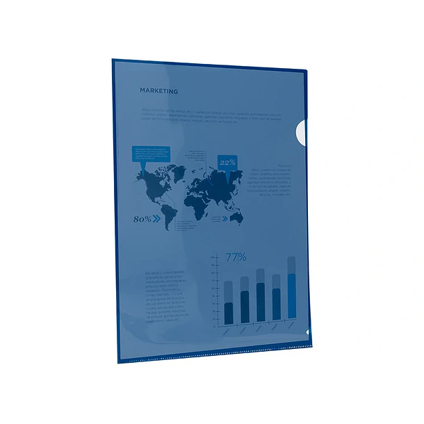 Bolsa dossier A4 pp azul translucido 20 fl 10 un 1