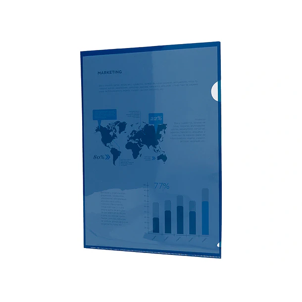 Bolsa dossier A4 pp azul translucido 20 fl 10 un 2