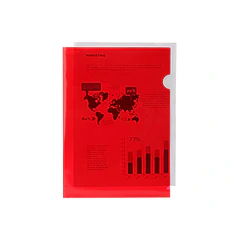 Bolsa dossier A4 pp vermelho translucido 20 fl 10 un