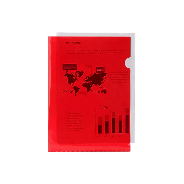 Bolsa dossier A4 pp vermelho translucido 20 fl 10 un 1