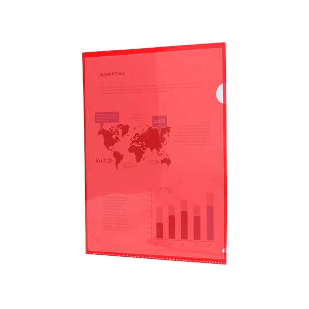 Bolsa dossier A4 pp vermelho translucido 20 fl 10 un 2