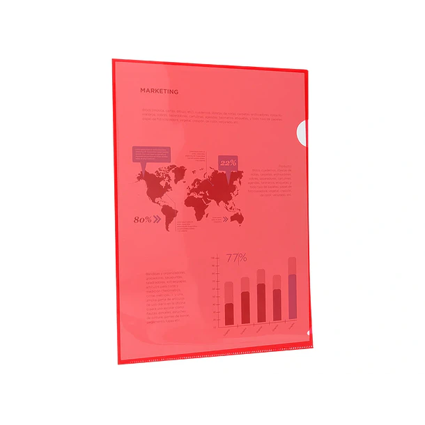 Bolsa dossier A4 pp vermelho translucido 20 fl 10 un 3