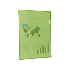 Bolsa dossier A4 pp verde translucido 20 fl 10 un.