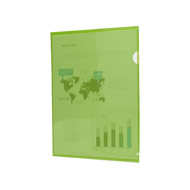 Bolsa dossier A4 pp verde translucido 20 fl 10 un. 3