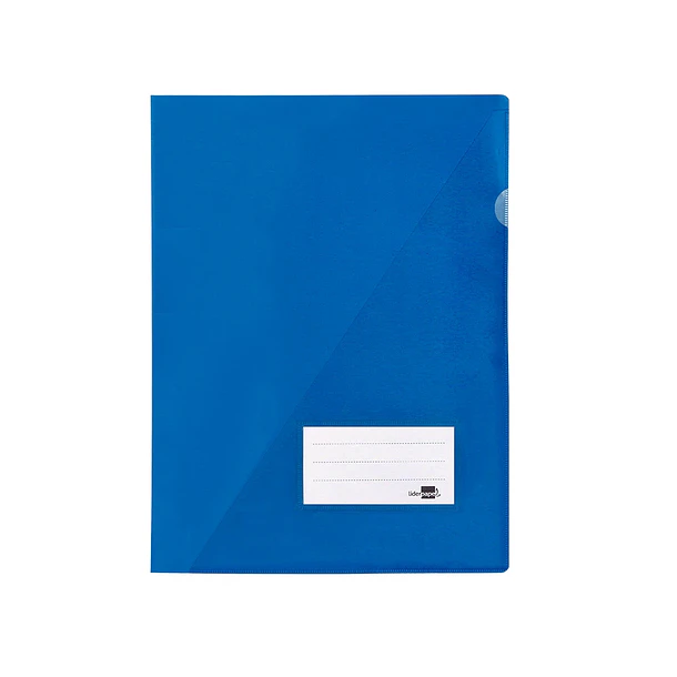 Bolsa dossier A4 pp azul translucido 20fl c/aba int.10un 1