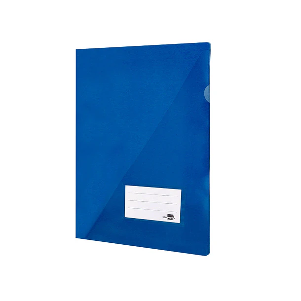 Bolsa dossier A4 pp azul translucido 20fl c/aba int.10un 2
