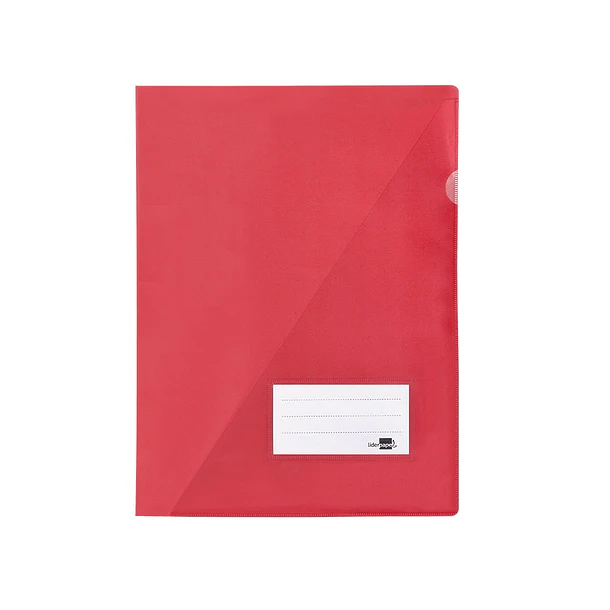 Bolsa dossier A4 pp vermelho translucidor20fl c/aba int. 10un 2
