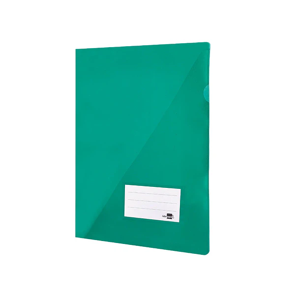 Bolsa dossier A4 pp verde translucidor20fl c/aba int. 10un 2