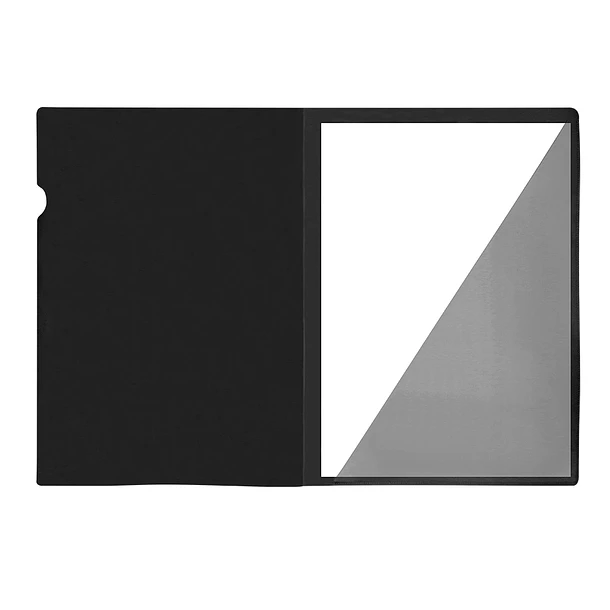 Bolsa dossier A4 pp preto opaco20fl c/aba int. 10un 2