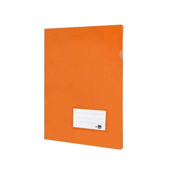 Bolsa dossier A4 pp  laranja fluor opaco20fl c/aba int. 10un 1