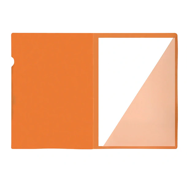 Bolsa dossier A4 pp  laranja fluor opaco20fl c/aba int. 10un 2