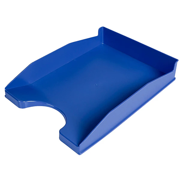 Tabuleiro secretaria plastico azul opaco 6 un. 