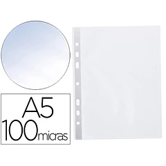  Bolsa catalogo/mica A5 100 microns cristal 6 furos 100un