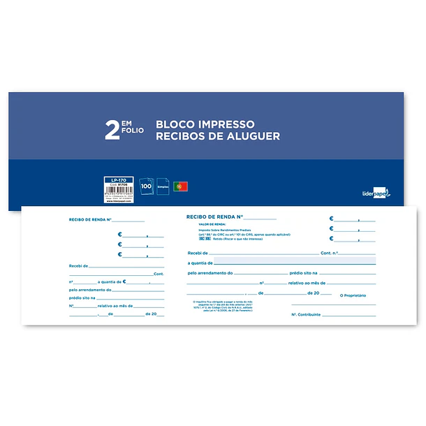 Recibos Aluguer pack 5 un. 