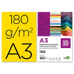 Cartolina A3 180gr 100fl. amarelo