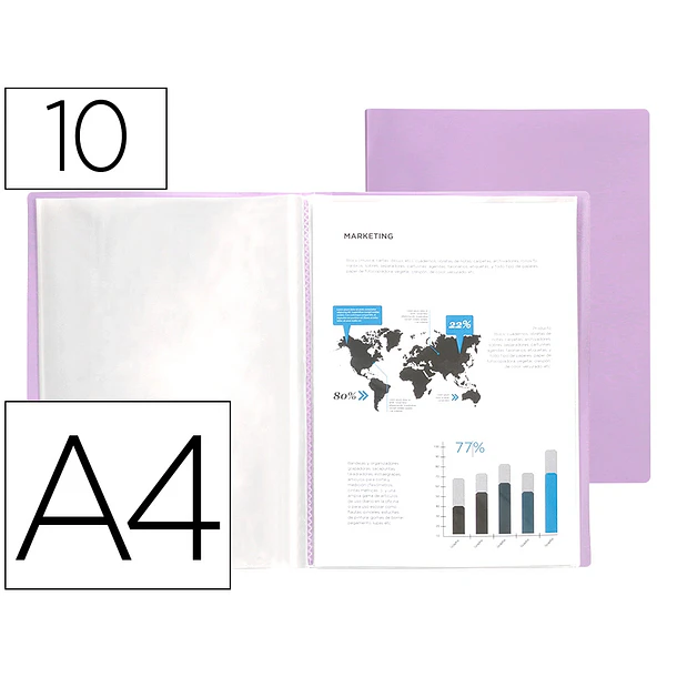 Capa catalogo 10 bl polipropileno A4 lavanda 1