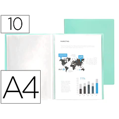 Capa catalogo 10 bl polipropileno A4 verde maça