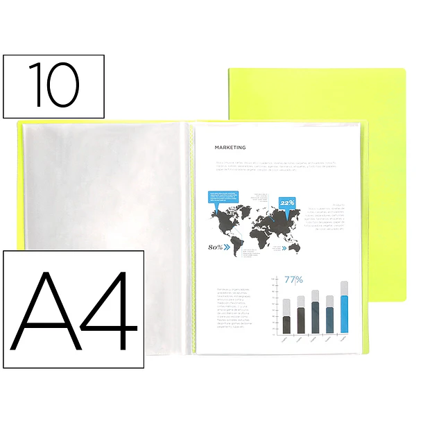 Capa catalogo 10 bl polipropileno A4 amrelo flur. 1
