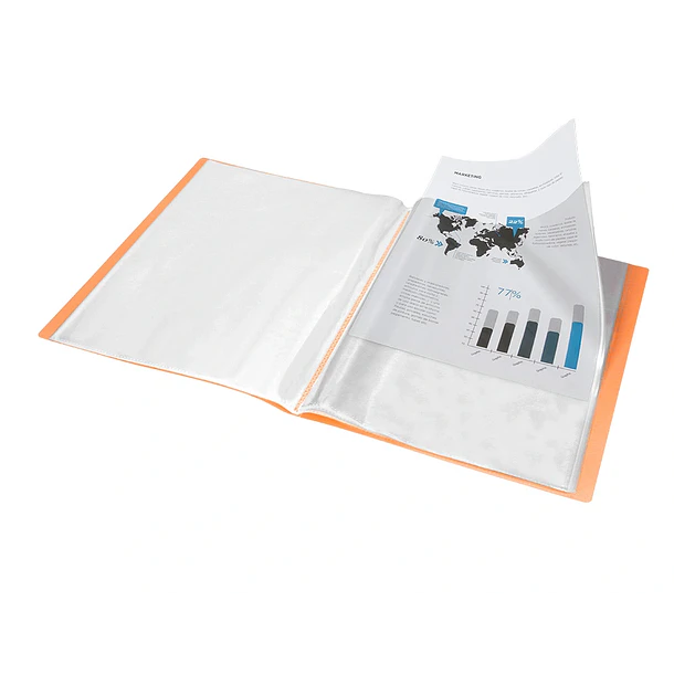 Capa catalogo 10 bl polipropileno A4  laranja flur. 2