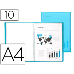 Capa catalogo 10 bl A4 azul transp.