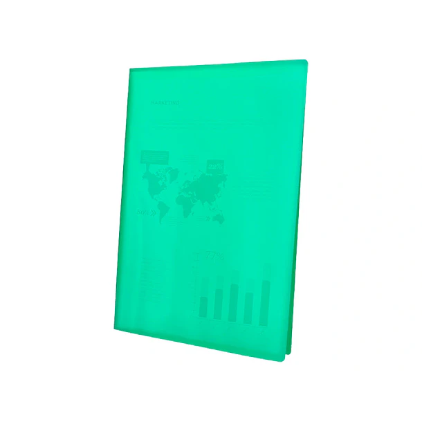 Capa catalogo 20 bl A4 verde  transp. 3