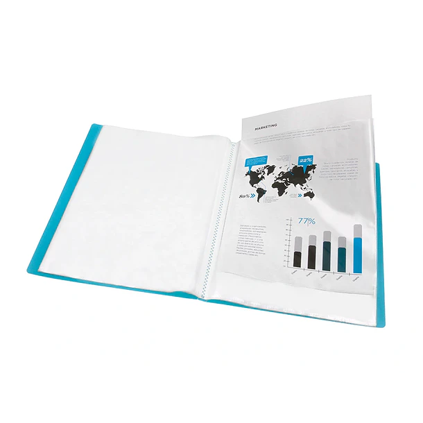 Capa catalogo 30 bolsas polipropileno A4 azul. 2