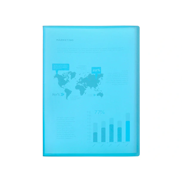 Capa catalogo 30 bolsas polipropileno A4 azul. 3