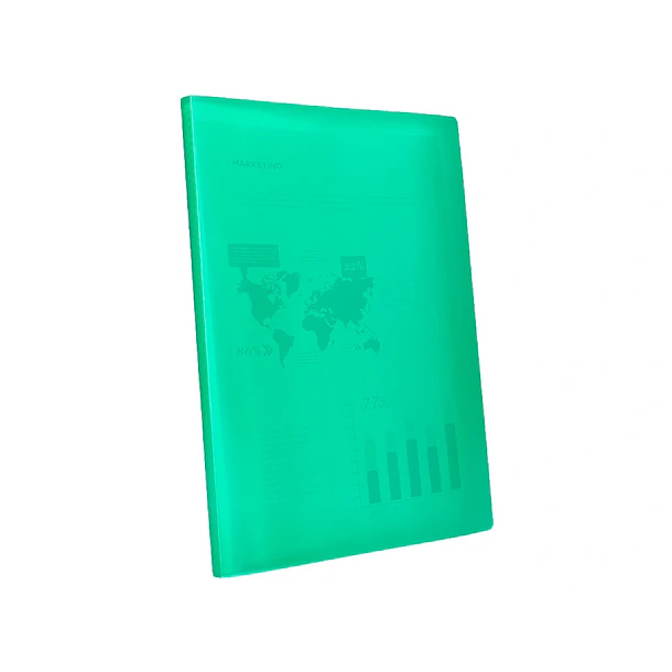 Capa catalogo 30 bolsas polipropileno A4 verde 3