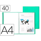 Capa catalogo  40 bl polipropileno A4 traslucida verde 1