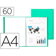 Capa catalogo  60 bl polipropileno A4 traslucida verde