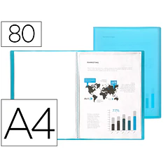 Capa catalogo  80 bl polipropileno A4 traslucida azul