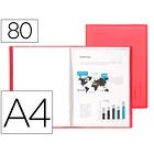 Capa catalogo  80 bl polipropileno A4 traslucida vermelha 1